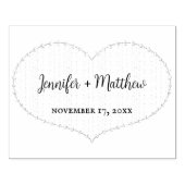 Tampons Encreurs Faux Stitted Boho Heart Mariage personnalisé (Impression)