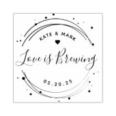 Tampons Encreurs Faveur de mariage Love is Brewing circulaire moder (Impression)