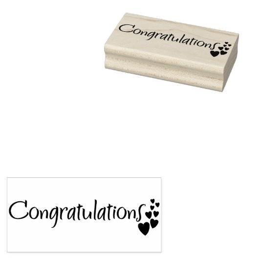 Tampons Encreurs "Félicitations !" avec Timbre en caoutchouc Coeurs (Tamponné)