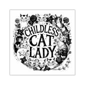 Tampons Encreurs Femme au chat sans enfant (Impression)