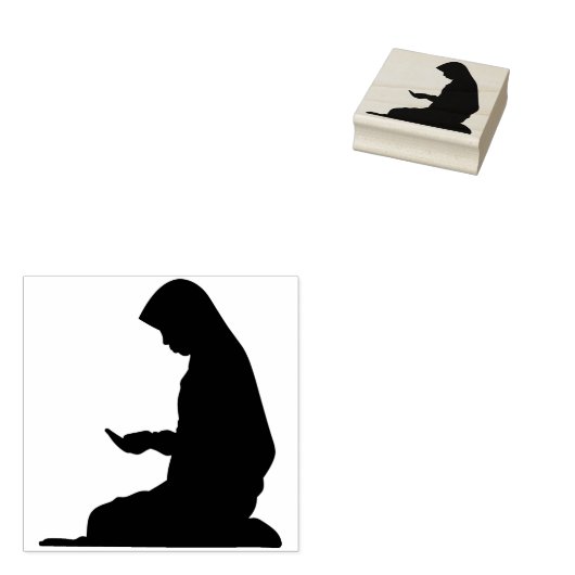 Tampons Encreurs femme offrant un timbre d'art de prière (Tamponné)