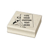 Tampons Encreurs Femme personnalisable tenant un timbre en caoutcho (Tampon)