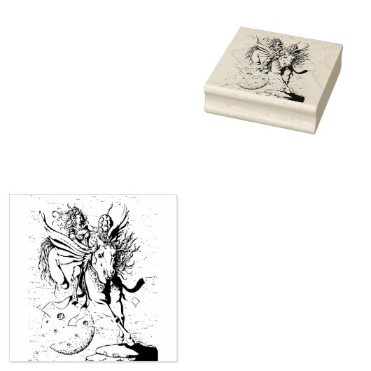 TAMPONS ENCREURS FEMME WARRIOR, VOL HORSE PEGASUS IMAGINAIRE HERO (Tamponné)