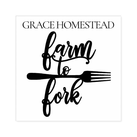 Tampons Encreurs Ferme à fourche Farmers Market Ajouter un nom (Impression)