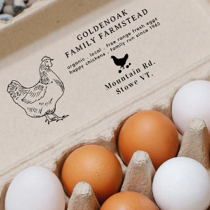 Tampons Encreurs Ferme d'œufs de poule personnalisée avec un simple