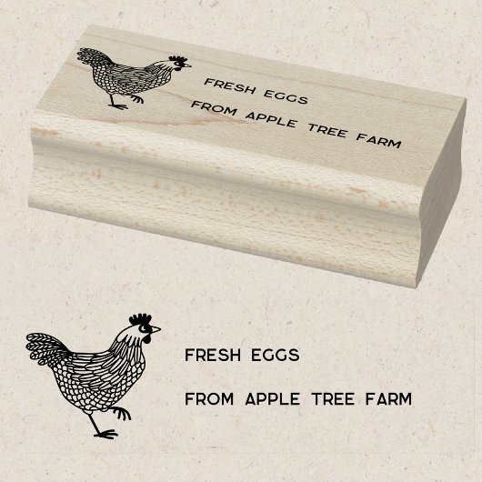 Tampons Encreurs Ferme Poules Rustiques Œufs Frais Nom de la Ferme