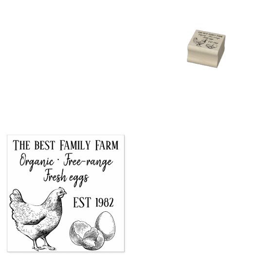 Tampons Encreurs Ferme rustique/ferme familiale OEufs frais à porté (Tamponné)