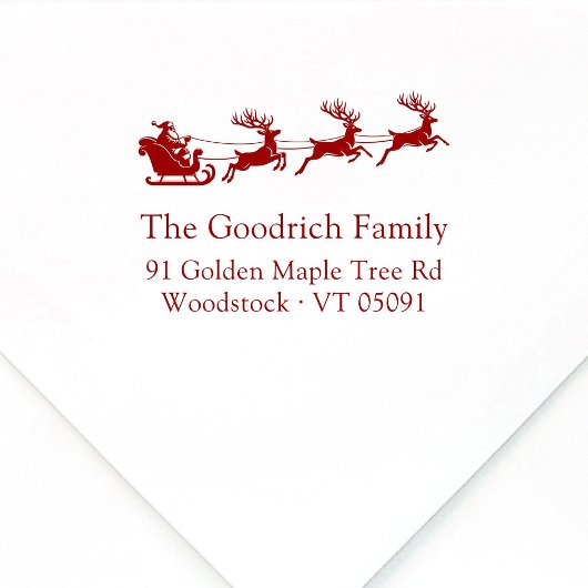 Tampons Encreurs Festiant Elegant Père Noël Sleigh Adresse de retou