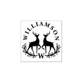 Tampons Encreurs Festif Reindeer Laurel Wreath Family Monogramme (Impression)