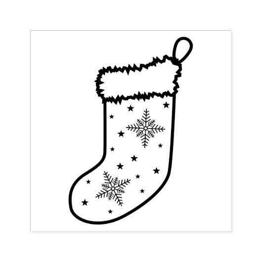 Tampons Encreurs Festive Noël Stocker Line Art Shape Design (Impression)