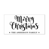 Tampons Encreurs Festive script Merry Christmas custom name (Impression)