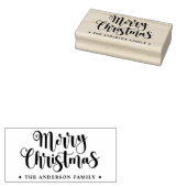 Tampons Encreurs Festive script Merry Christmas custom name (Tamponné)
