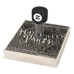 Tampons Encreurs Fête d'Halloween Toiles d'araignée et os Noir et b