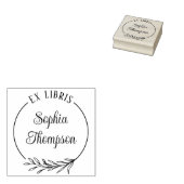 Tampons Encreurs Feuille botanique Nom du script Ex Libris Plaque (Tamponné)