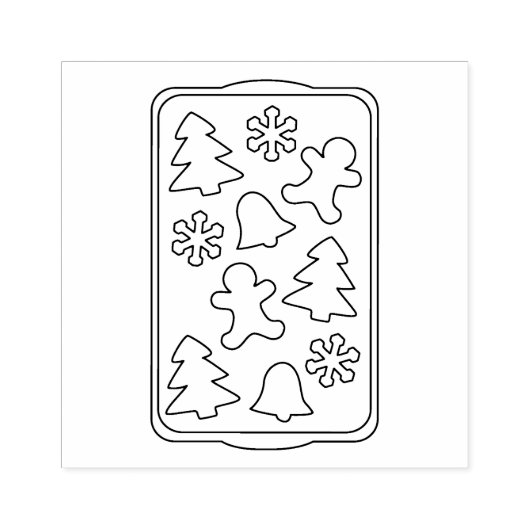 Tampons Encreurs Feuille de Noël Cookies Timbre en caoutchouc (Impression)