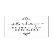 Tampons Encreurs Feuille simple Moderne Script Mariage Adresse de r (Impression)
