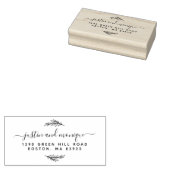 Tampons Encreurs Feuille simple Moderne Script Mariage Adresse de r (Tamponné)
