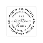 Tampons Encreurs Feuilles à main | Nom de famille et adresse de ret (Impression)