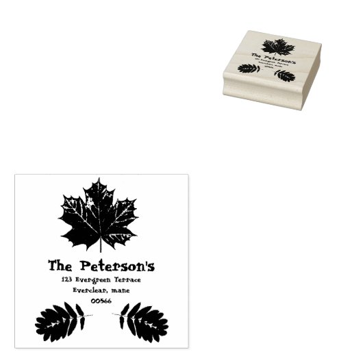 Tampons Encreurs Feuilles automnales, ajouter des informations, ren (Tamponné)