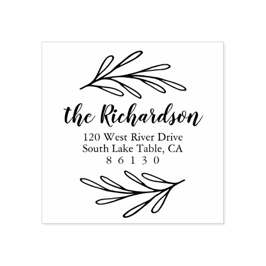 Tampons Encreurs Feuilles botaniques Adresse de retour Auto-encrage (Impression)