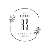 Tampons Encreurs Feuilles modernes dessinés à la main Ex Libris Nom (Impression)