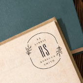 Tampons Encreurs Feuilles modernes dessinés à la main Ex Libris Nom