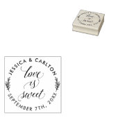 Tampons Encreurs Feuilles simples amour doux Mariage rond Merci (Tamponné)