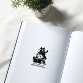 Tampons Encreurs Fille drôle avec plaque de chat