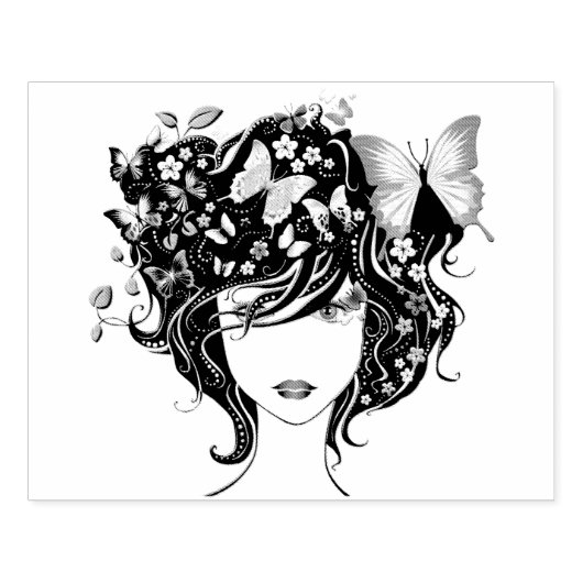 Tampons Encreurs Fille papillon 1A (Impression)
