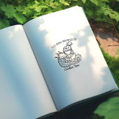 Tampons Encreurs Fille personnalisée lisant avec ex-libris dragon