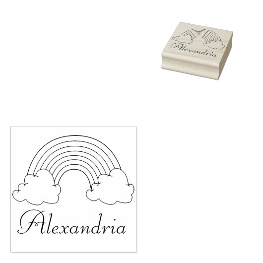 Tampons Encreurs Filles Arc-en-ciel personnalisé avec nom Enfants (Tamponné)