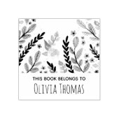 Tampons Encreurs Filles Fleurs florales modernes et plaque d'immatr (Impression)