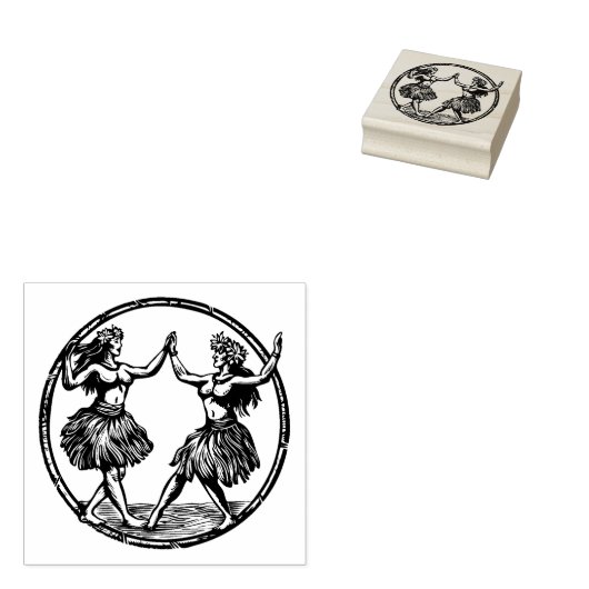 Tampons Encreurs Filles Hawaii Hula Timbre en caoutchouc (Tamponné)