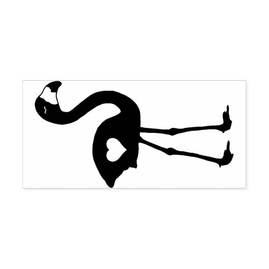 Tampons Encreurs Flamant rose avec Timbre en Caoutchouc Coeur (Face (Impression)