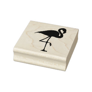 Tampons Encreurs Flamant rose - timbre en bois