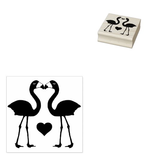 Tampons Encreurs "Flamants roses amoureux" Timbre en caoutchouc (Tamponné)