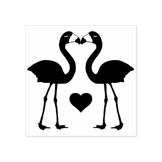 Tampons Encreurs "Flamants roses amoureux" Timbre en caoutchouc (Impression)
