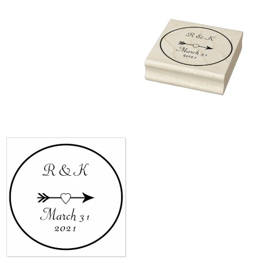 Tampons Encreurs Flèche encadrée avec Timbre d'art cardiaque (Tamponné)