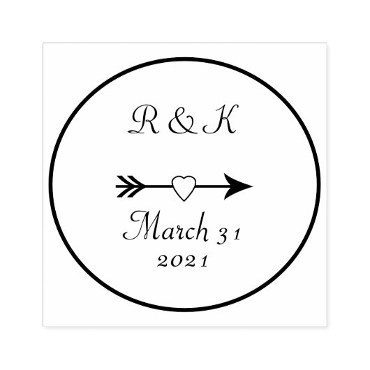 Tampons Encreurs Flèche encadrée avec Timbre d'art cardiaque (Impression)