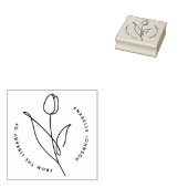 Tampons Encreurs Fleur De Tulipe Dessinée À La Main De La Bibliothè (Tamponné)
