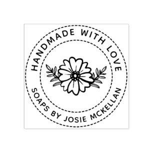 Tampons Encreurs Fleur dessinée à la main artisanale avec amour