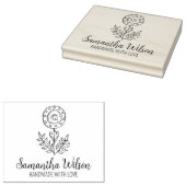 Tampons Encreurs Fleur Élégante Personnalisée Faite à la main Grand (Tamponné)