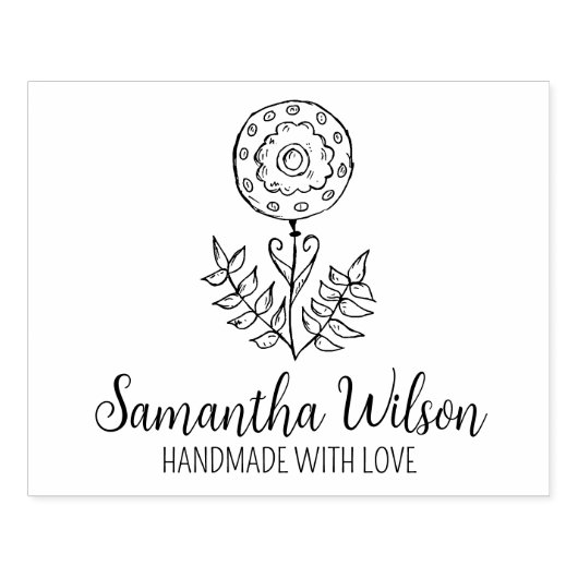 Tampons Encreurs Fleur Élégante Personnalisée Faite à la main Grand (Impression)