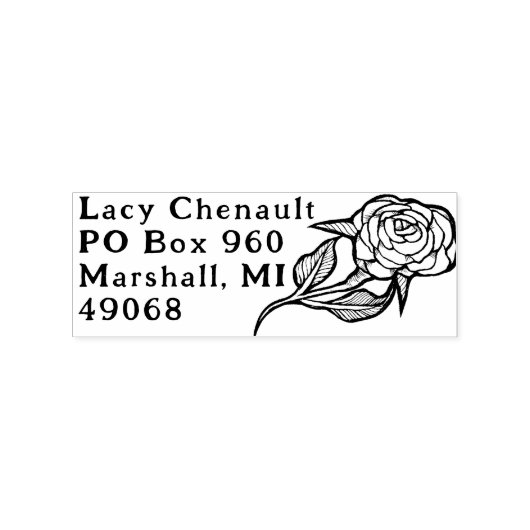 Tampons Encreurs Fleur rose (Impression)