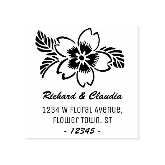 Tampons Encreurs Fleur sauvage de fleurs tropicales | Adresse de re (Impression)