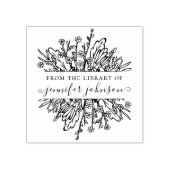 Tampons Encreurs Fleur sauvage rustique Élégant Whimsical Librairie (Impression)
