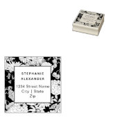 Tampons Encreurs Fleurs botaniques modernes en noir et blanc (Tamponné)