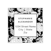 Tampons Encreurs Fleurs botaniques modernes en noir et blanc (Impression)