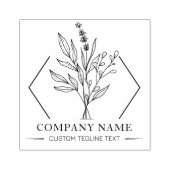 Tampons Encreurs Fleurs Botaniques Nom de Société Personnalisé (Impression)