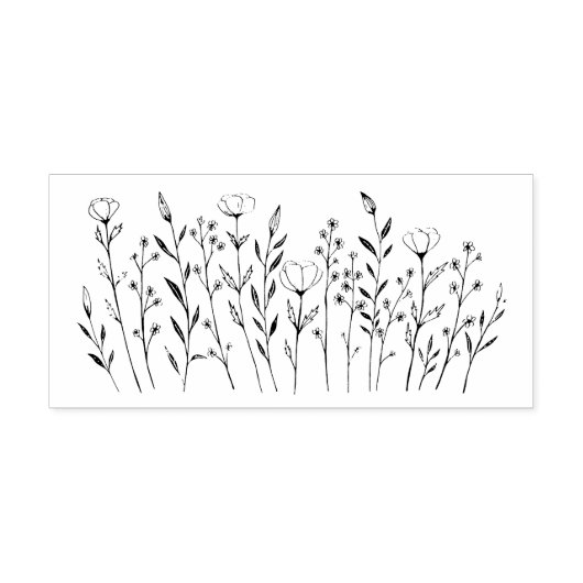 Tampons Encreurs Fleurs d'art en ligne simple fleur sauvage Pré (Impression)